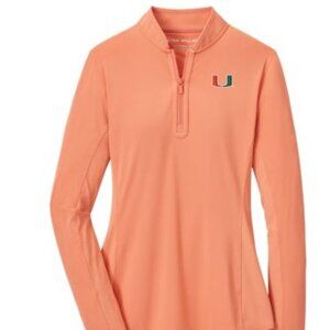 NWT - University of Miami Women's Lightweight Long-Sleeve Zip Sunshirt- M